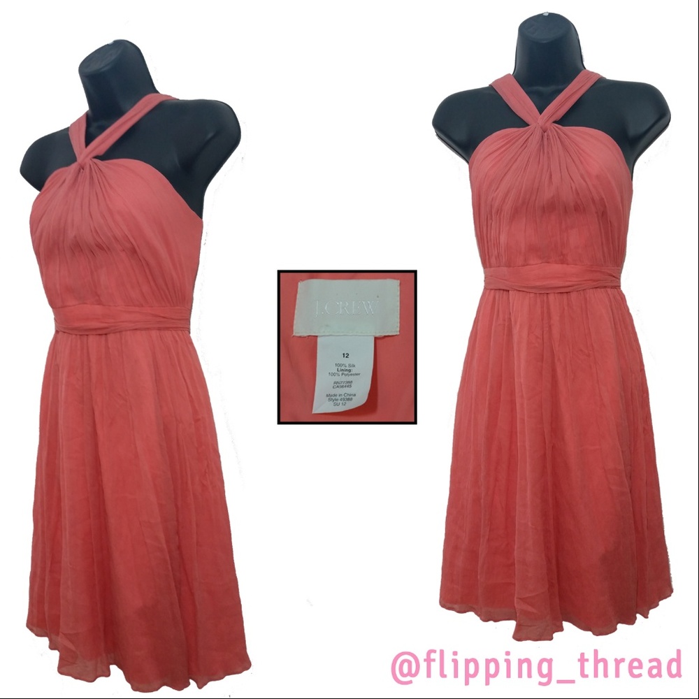 J Crew Sinclair Dress Silk Chiffon Dress -…